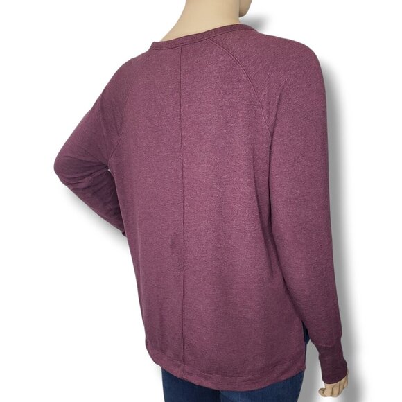 Athleta Coaster Luxe Recover Sweatshirt Womens Large‎ Red Rip Tear - Picture 4 of 12